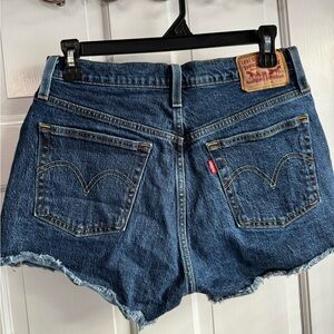 Levi's 501 Dark Blue High-Rise Denim Cutoff Shorts W29